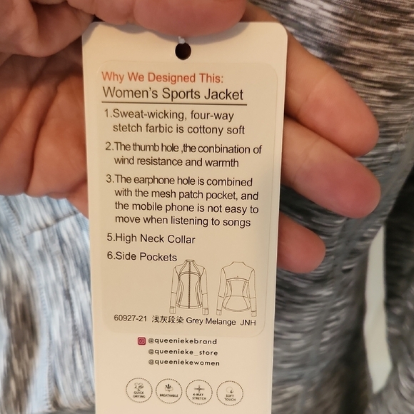 Queenieke Women's Gray Athletic Jacket NWT Size XL - Picture 10 of 11